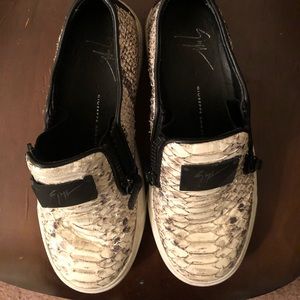Giuseppe Zanotti Snake Embossed Zip Sneakers